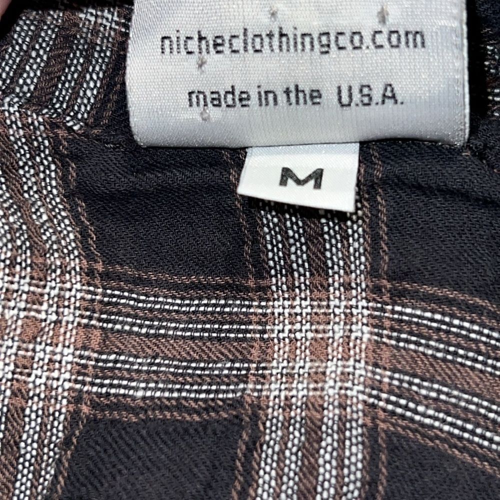 NICHE NILGUN DERMAN Plaid Lagenlook Asymmetrical Lightweight Over shirt-M - Picture 8 of 9